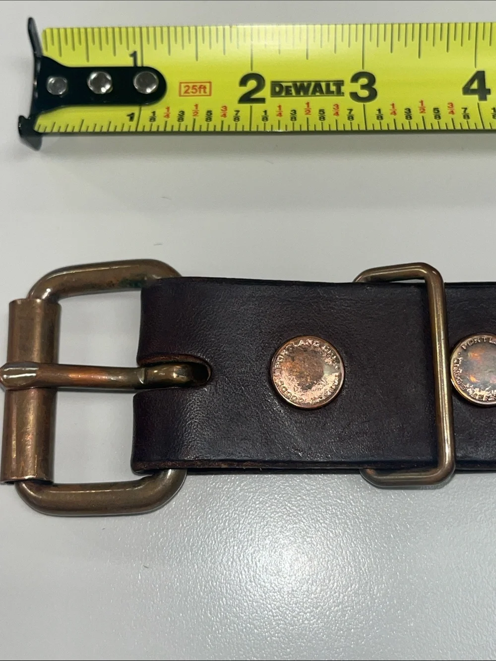 Tanner Goods Men's Leather Belt in Dark Brown w/ Copper Color Buckle